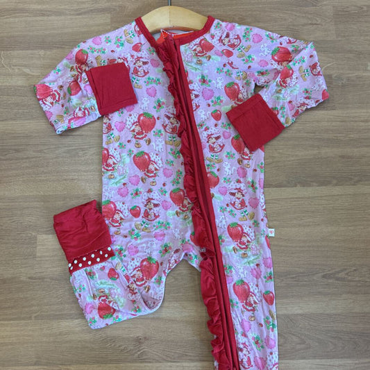 Sweet Peas Bamboo Strawberry Shortcake Zip Sleeper - 12/18m