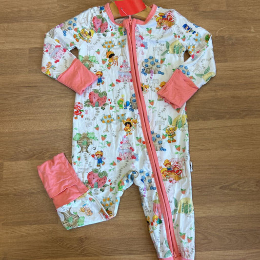 Little Bird Bamboo Strawberry Shortcake Zip Sleeper - 9/12m