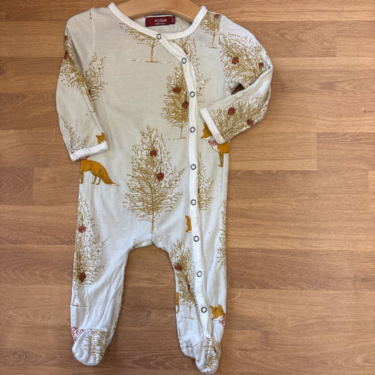 Milkbarn Bamboo Fox Snap Sleeper (wash wear) - 6/9m