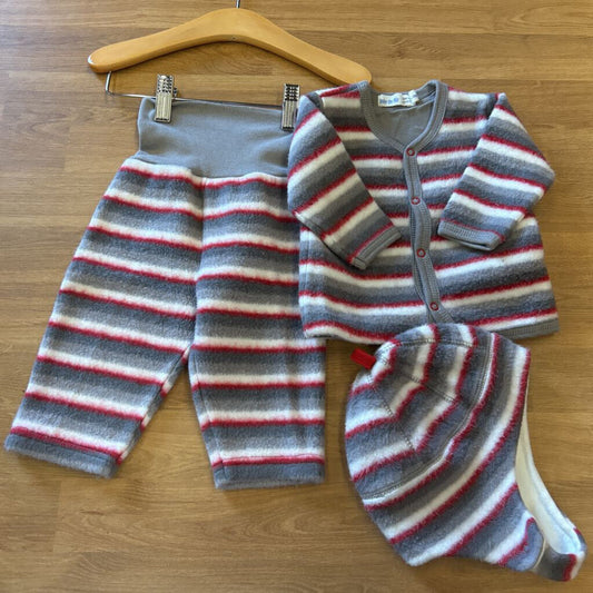 Under the Nile Stripe Cotton Two Pc Set w/ Hat - 3/6m