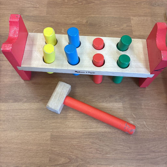 Melissa & Doug Wood Peg/Hammer Toy (wear)