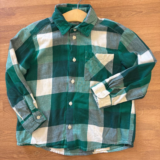 H&M Plaid LS Button Up - 5T