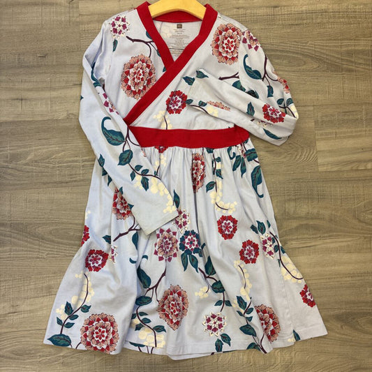 Tea Floral Wrap LS Dress - 10
