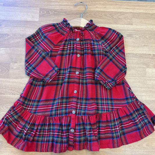 Old Navy Plaid LS Dress - 2T