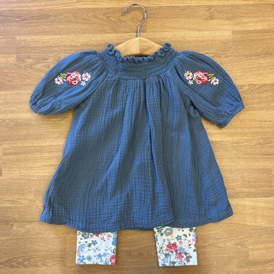 Bonnie Baby Linen / Floral Two Pc Set - 12m