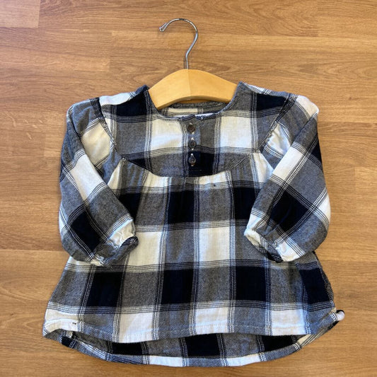 Old Navy Plaid LS Top - 12/18m