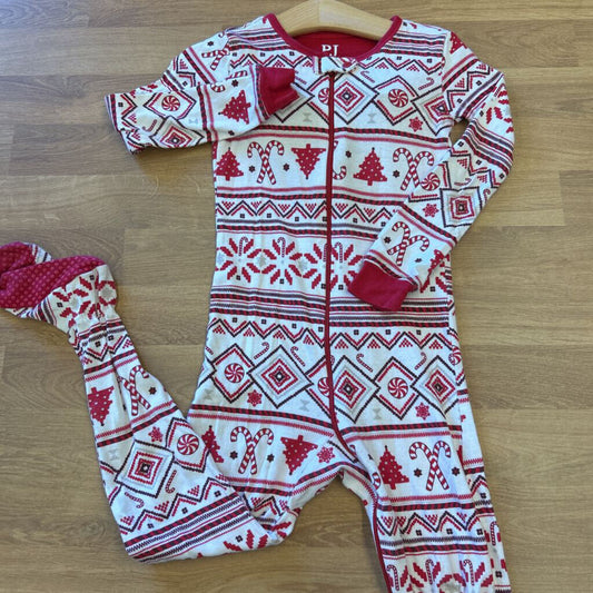 Children's Place Holiday Zip Pjs - 4T
