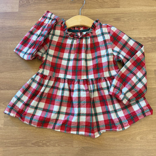 Cat & Jack Sparkle Plaid LS Top - 3T