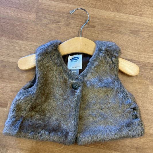 Old Navy Faux Fur Crop Vest - 12/18m
