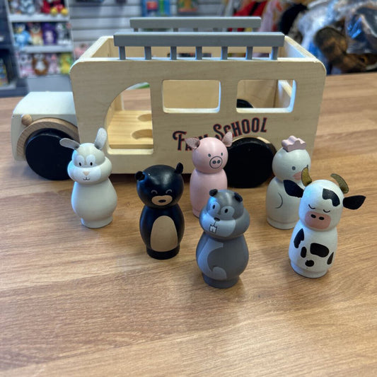 Hearth & Hand Farm School Wooden Bus w/ Figures