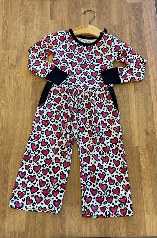 Birdie Bean Bamboo Leopard LS Romper - 18/24m