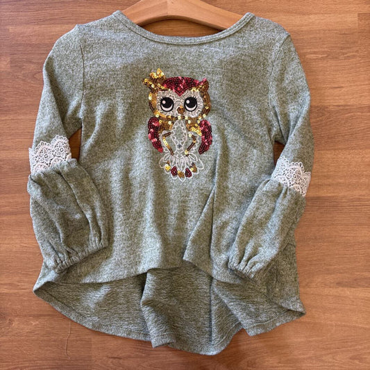 Little Lass Owl LS Tee - 2T