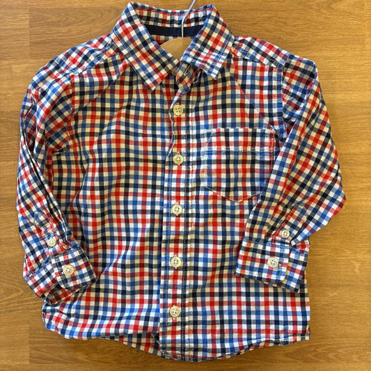 Osh Kosh Plaid LS Button Up - 2T