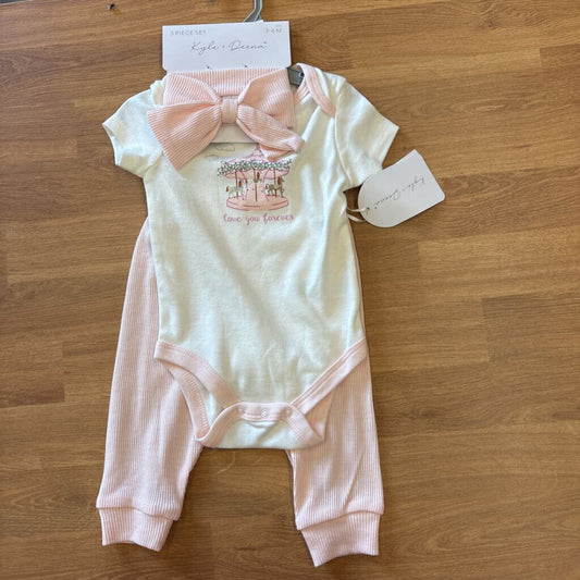 Kyle & Deena Two Pc Set w/ Headband - 3/6m