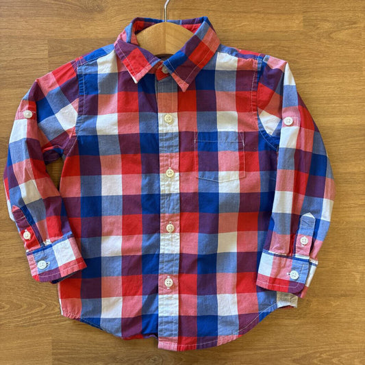Janie & Jack Plaid LS Button Up - 18/24m