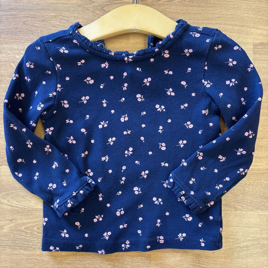 Baby Gap Floral Ribbed LS Tee - 2