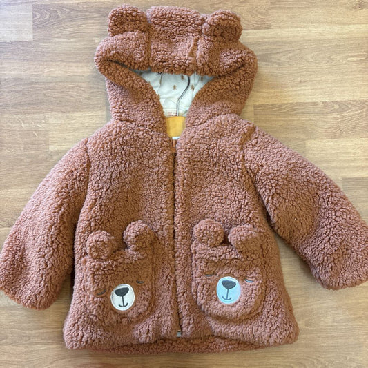 First Wish Bear Sherpa Jacket - 12m