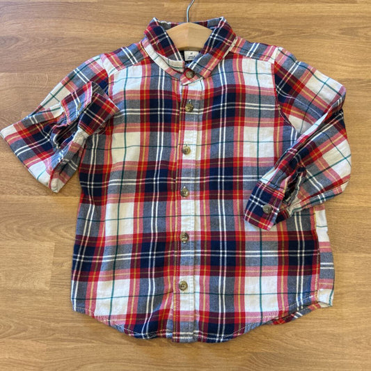 Old Navy Plaid LS Button Up - 3T