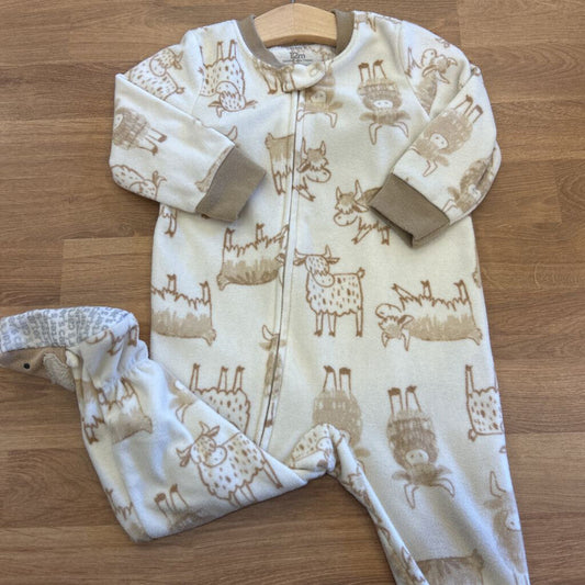 Carter's Fleece Cow Zip Sleeper - 12m