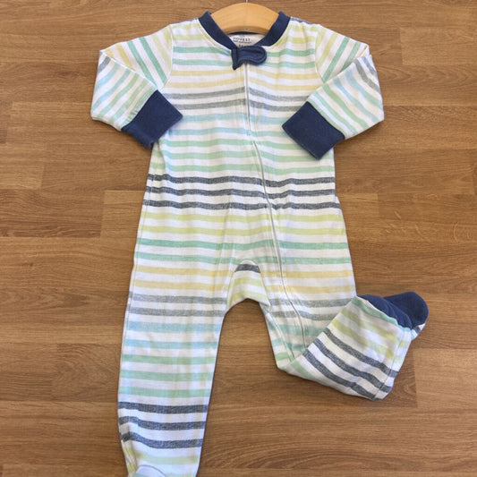 Honest Stripe Zip Sleeper - 6/9m
