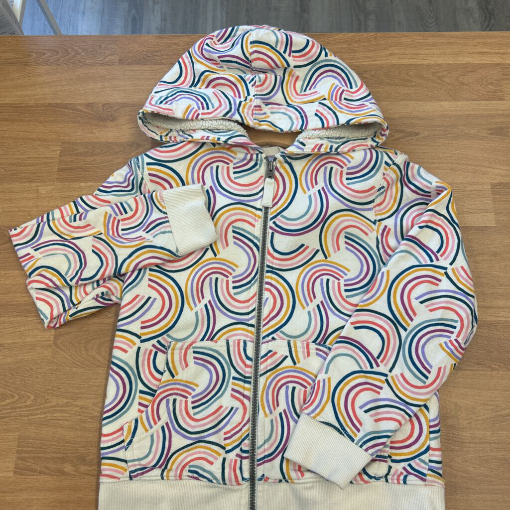 Hanna Andersson Rainbow Sherpa Lined Zip Hoodie - 6/7