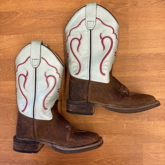 Old West Blue/Brown Cowgirl Boots - 12.5