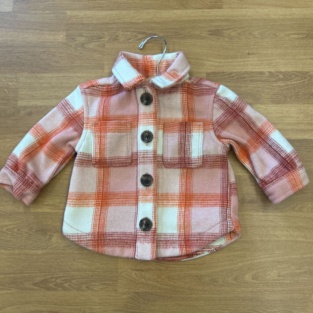 Old Navy Plaid Fleece Shacket - 3/6M