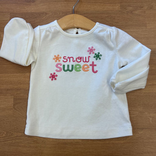 Gymboree Snow Sweet LS Tee - 12/18m