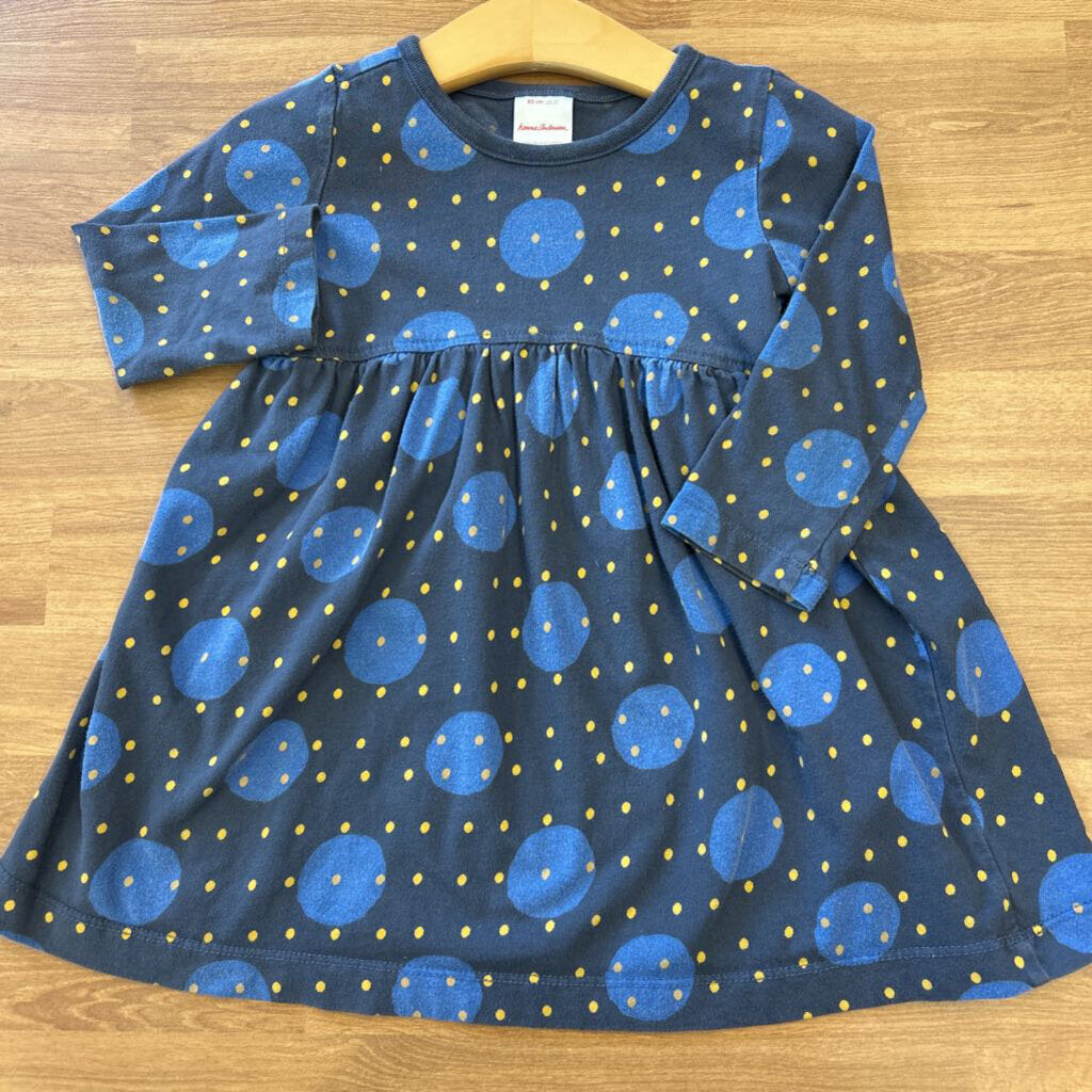 Hanna Andersson Circle LS Dress (wash wear) - 2T