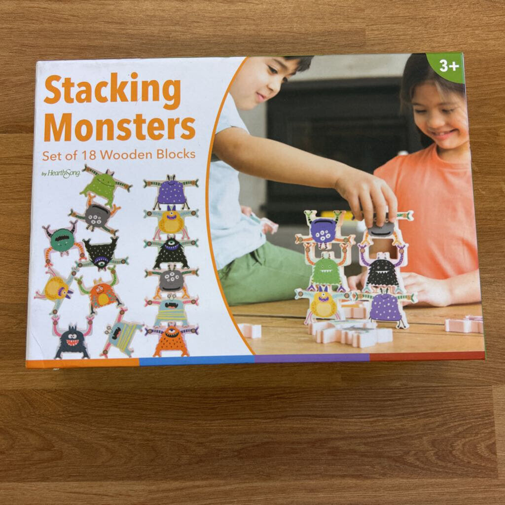 Stacking Monsters Wooden Blocks (missing 2)