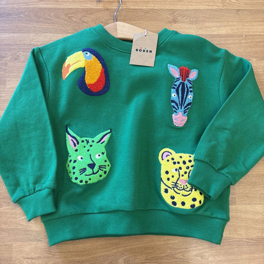 NWT Mini Boden Animal Crewneck - 5/6
