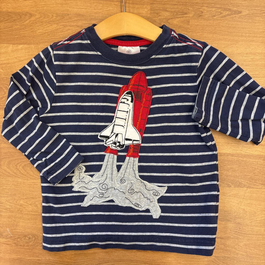 Hanna Andersson Stripe Space LS Tee - 3T