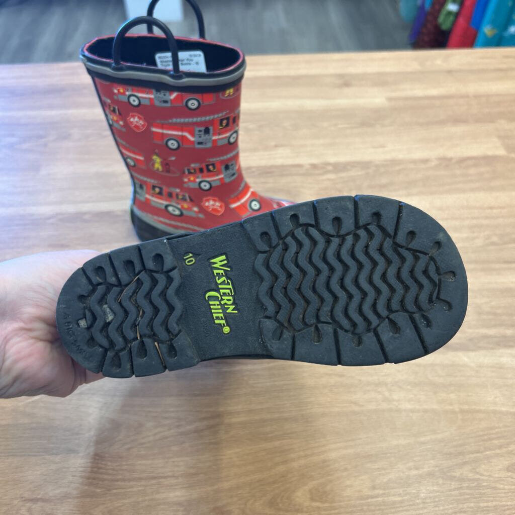 Western Chief Fire Truck Rain Boots - 10