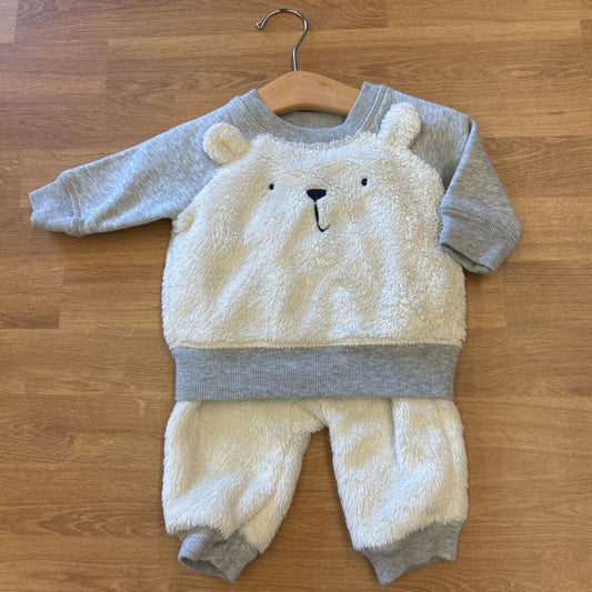 Baby Gap Fuzzy Bear Two Pc Set - 3/6m