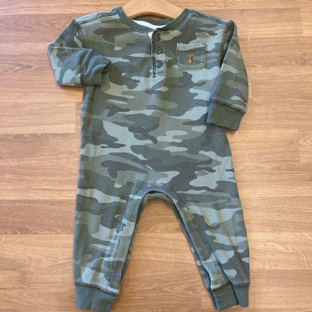 Baby Gap Camo Thermal LS Romper - 12/18m