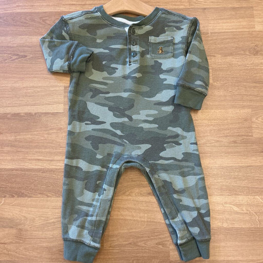 Baby Gap Camo Thermal LS Romper - 12/18m