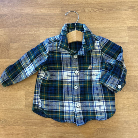 Baby Gap Plaid Flannel LS Button Up - 6/12m