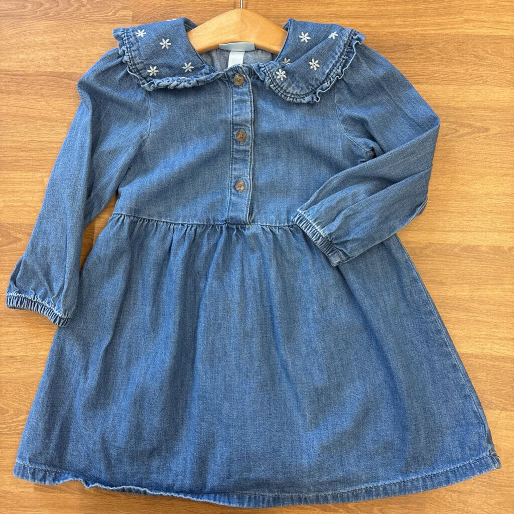 Cat & Jack Denim Collar LS Dress - 4T