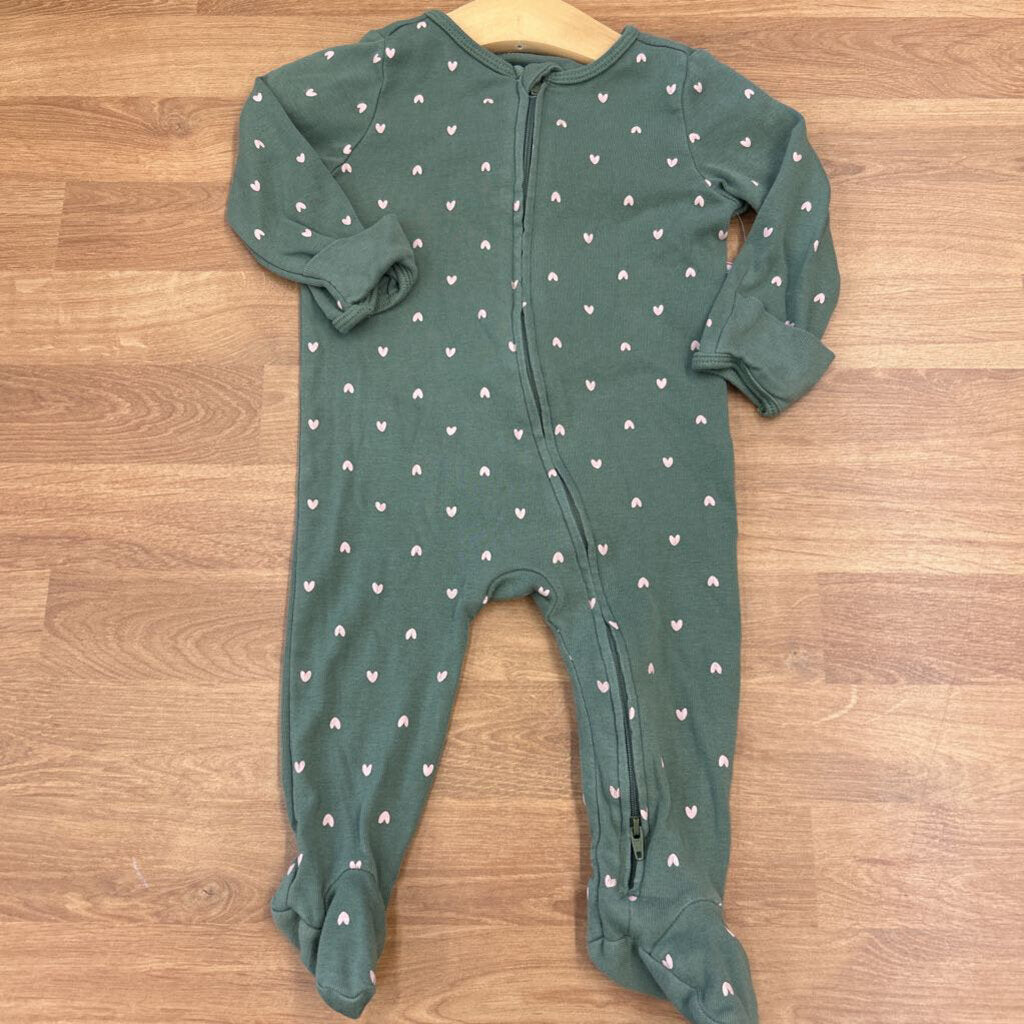 Cloud Island Heart Zip Sleeper - 6/9m