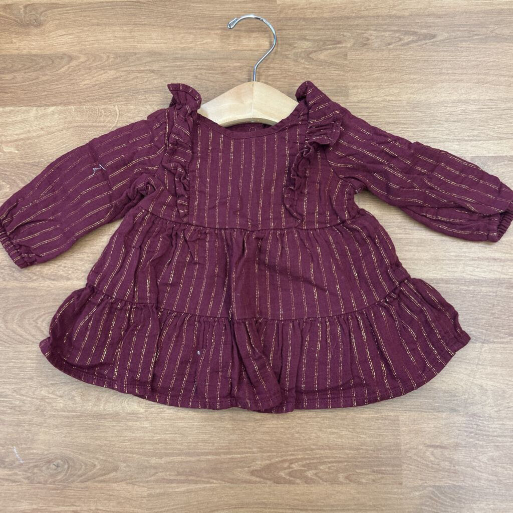 Cat & Jack Shimmer LS Dress - 0/3m