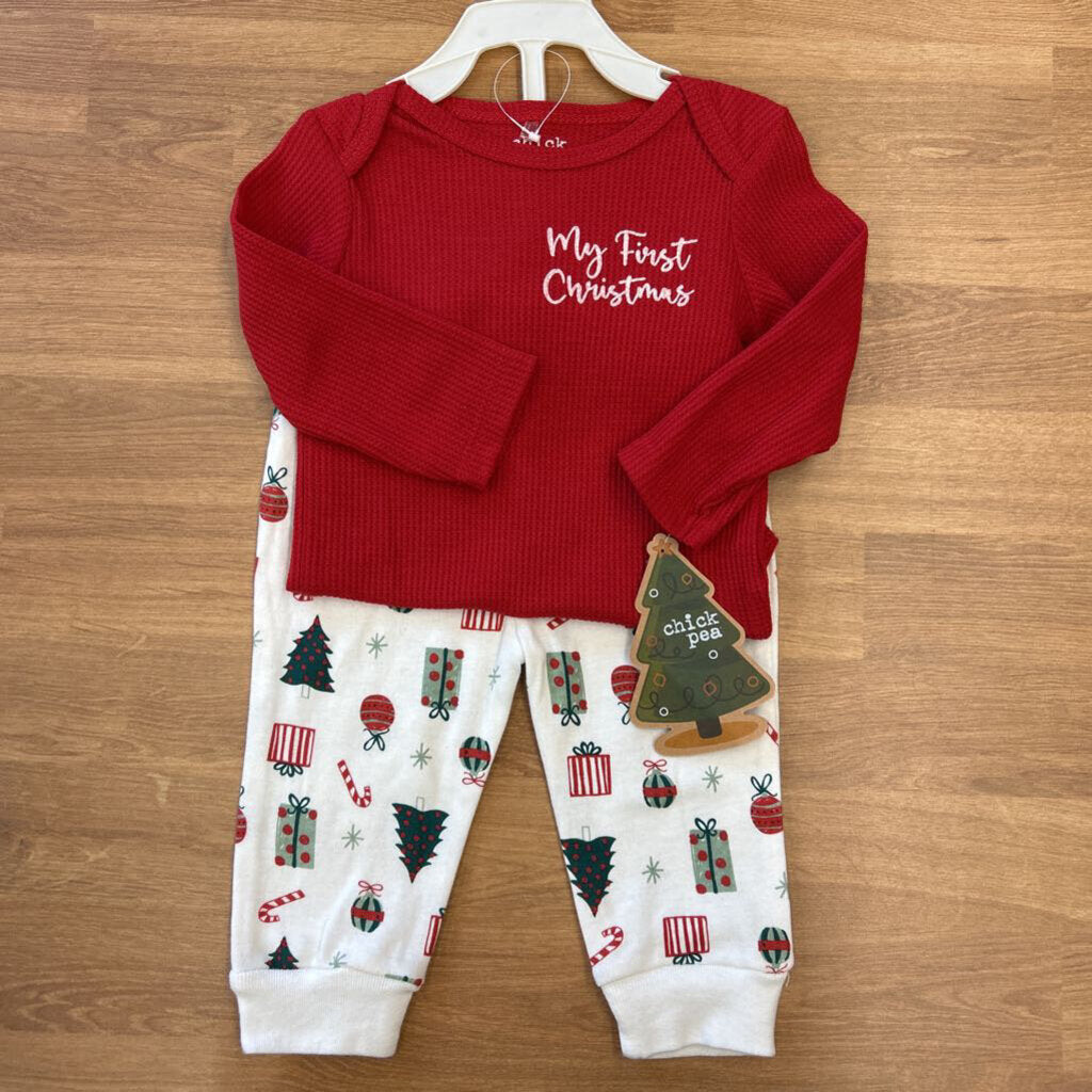 NWT Chick Pea First Christmas Two Pc Set - 3/6m