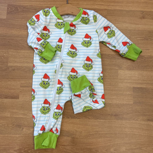 Abby & Evie Grinch Zip Sleeper - 6m