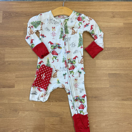 Posh Peanut x Grinch Bamboo Zip Sleeper - 3/6m