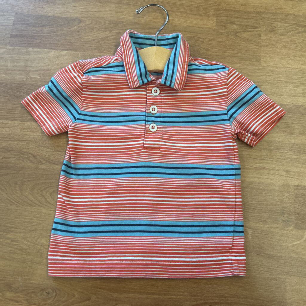 Tea Stripe SS Polo - 6/12m