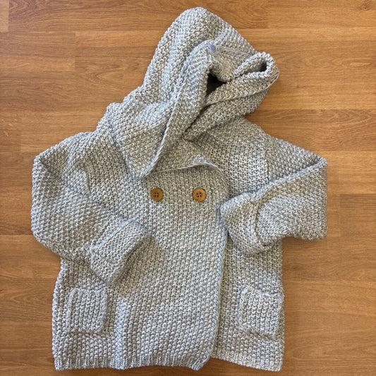Bebe Bean Knit Hood Cardigan 12/18m