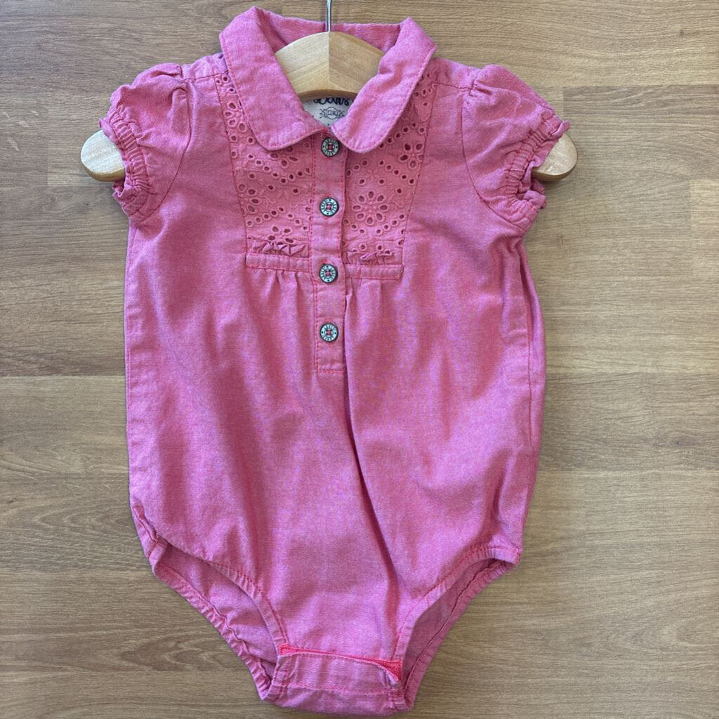 Levi's Polo SS Pink Chambray Onesies 12m