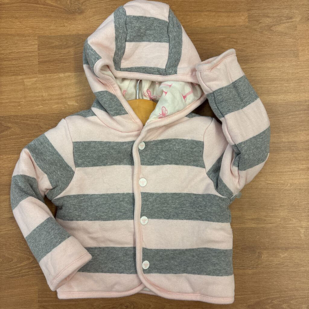 Burt's Bees Stripe Snap Cotton Jacket - 3/6m
