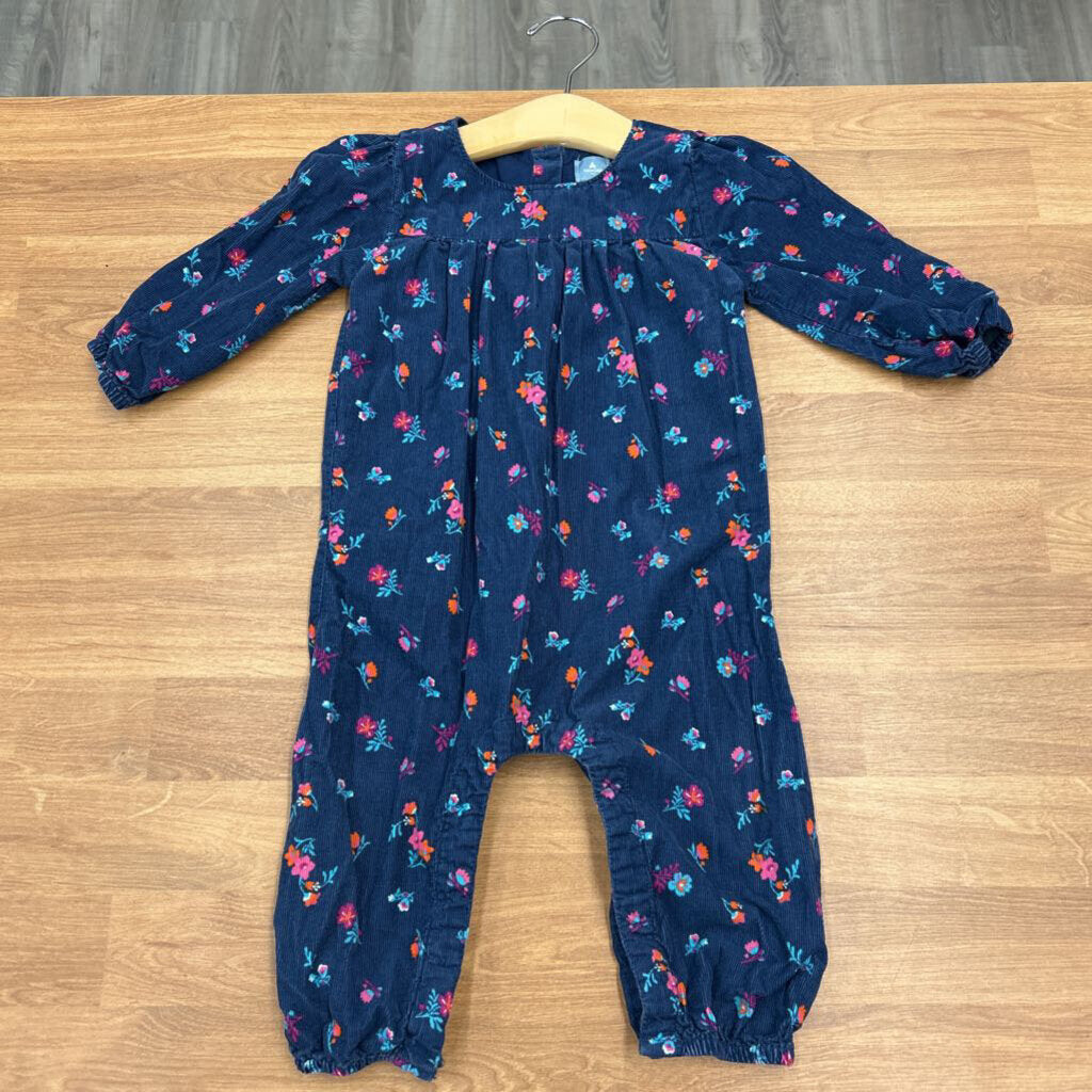 Baby Gap Floral Corduroy LS Romper - 12/18m