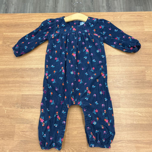 Baby Gap Floral Corduroy LS Romper - 12/18m