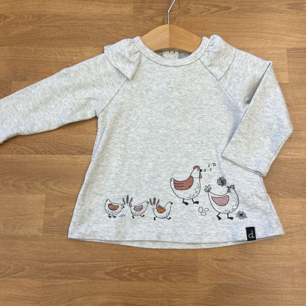 Deux Nar Duex Chicken LS Top 12m (sm mark sleeve)